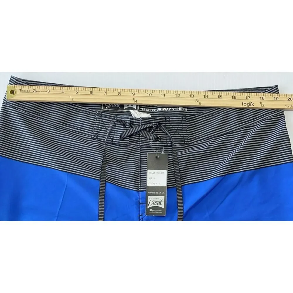 Beautiful Giant Men's Windbreak Swimwear Board Shorts Ergo Flex Stretch Size 38